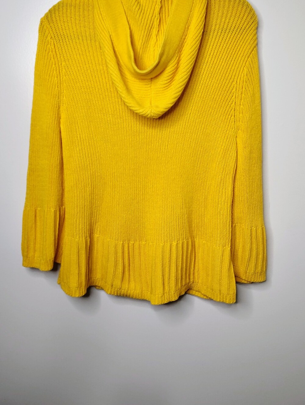 Faded Glory Yellow Hooded Knit Cardigan - Picture 4 of 5